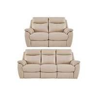 snug 3 and 2 seater leather manual recliner sofas