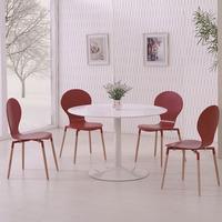 Snowdon Dining Table In White Gloss Top And 4 Napoli Red Chairs