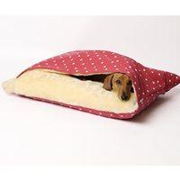 SNUGGLE DOG BED in Dotty Raspberry Design - Medium