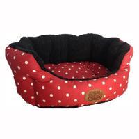 Snug and Cosy Red Polka Dot Oval Bed 25 Inch