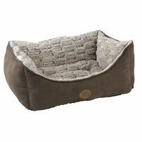 Snug and Cosy Novara Rectangle Dog Bed Brown 91cm