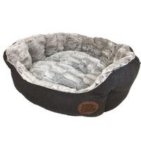 Snug and Cosy Popcorn Oval Bed 25 Inch Brown