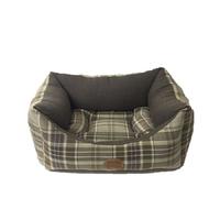 Snug and Cosy Mayfair Green Check Rectangle Dog Bed 53cm
