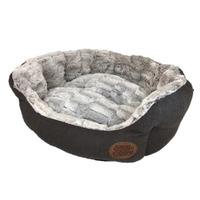 Snug and Cosy Popcorn Oval Bed 30 Inch Brown