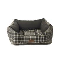 Snug and Cosy Kensington Grey Check Rectangle Dog Bed 91cm