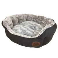 Snug and Cosy Popcorn Oval Bed 21 Inch Brown
