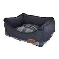 Snug and Cosy Square Bed 25 Inch Grey Checker