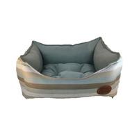 Snug and Cosy Square Bed 42 Inch Light Blue Stripe