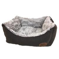 Snug and Cosy Popcorn Square Bed 30 Inch Brown