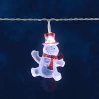 snowman 8 bulb led string lights