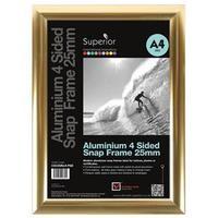 Snap Frame (A1) Aluminium/Anti-glare PVC with Mounting Kit (Polished Gold)