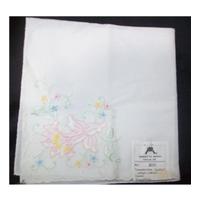 Snow White Handkerchief with pretty embroidered Pattern