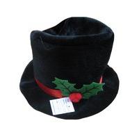 Snowman Black Top Hat With Decoration