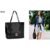 Snake- Effect Tote Shoulder Bag