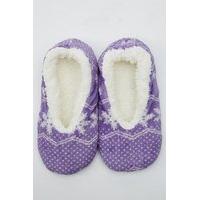 snow flake printed sock slippers