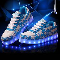 Sneakers Spring Summer Fall Light Up Shoes Comfort Light Soles Leatherette Outdoor Athletic Casual Low Heel LED Lace-up Walking