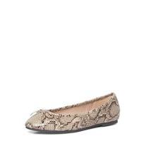 Snake Almond Toe Ballet Pumps, Dark Multi