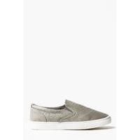 snake skin slip on trainers grey