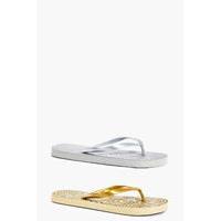 snake print two pack flip flop multi