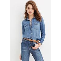 Snap-Buttoned Denim Shirt