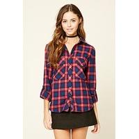 Snap-Button Check Flannel Shirt