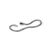 snake chain bracelet barrel clasp silver 19cm