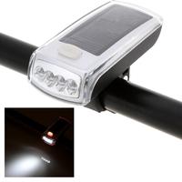 solar bike bicycle 4 led front head light usb 20 rechargeable headligh ...