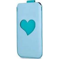 Sox Heart Me Light Genuine Leather Mobile Phone Pouch Large Blue/emerald (kham 03 L)