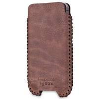 Sox Western Genuine Leather Hand Made Mobile Phone Pouch Large Dark Brown (sox Kwes 01 L)