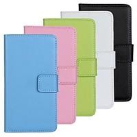 Solid Color Pattern PU Leather Full Body Case with Stand and Card Slot for Samsung Galaxy S5 Mini
