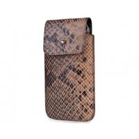 SOX Serpente Genuine Leather Premium Mobile Phone Bag for iPhone/Samsung and more, Large, Brown (SOX KSEB 03 L)