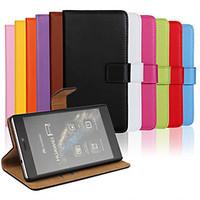 Solid color Stylish Genuine Leather Flip Cover Wallet Card Slot Case with Stand for Huawei P7mini Huawei P7 P8 Mac