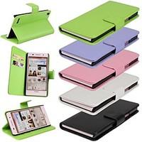 Solid Color Pattern PU Leather Full Body Cover with Card and Stand Slot for Huawei P6 (Assorted Colors)