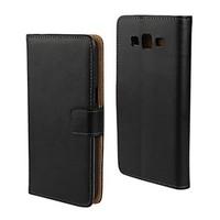 solid color genuine leather full body cover with card slot for samsung ...