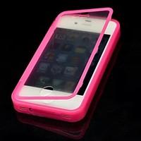 solid color with touch screen full body case for iphone 44s
