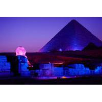 Sound and Light Show of Giza Pyramids of Cheops from Cairo