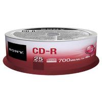 sony 52x cd r 700mb 25 pack spindle