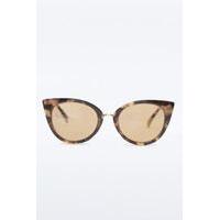 Soft Focus Tortoise Cat-Eye Sunglasses, BROWN MULTI