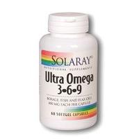 Solaray Ultra Omega 3-6-9, 1200mg, 60SGels