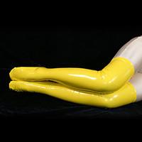 Socks/Stockings Ninja Zentai Cosplay Costumes Yellow Solid Stockings PVC Unisex Halloween / Christmas