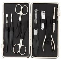Sonnenschein Exclusiv German Made 8 Piece Stainless Steel Manicure Set in Black Leather Case with Metal Frame