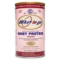 Solgar Whey to Go Protein Powder Natural Strawberry Flavour 454g