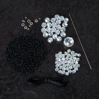 Solid Oak Deluxe Lace Seed Bead Bracelet Kit in Black and Crystal 372131