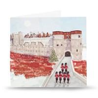 soldiers at the tower christmas card