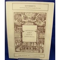 Sotheby\'s Important Early Musical Instruments Fri 9th Oct 1981