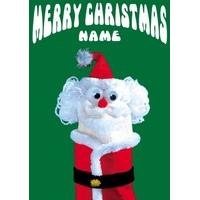 sock santa personalised christmas card