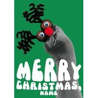 Sock Rudolph | Personalised Christmas Card