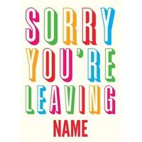 sorry colours personalised leaving card ill1026
