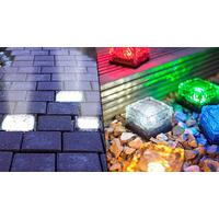 solar ice cube path lights 4 colours 1 or 2