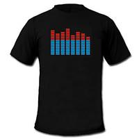 Sound and Music Activated Spectrum VU Meter EL Visualizer LED T-shirt (2AAA)